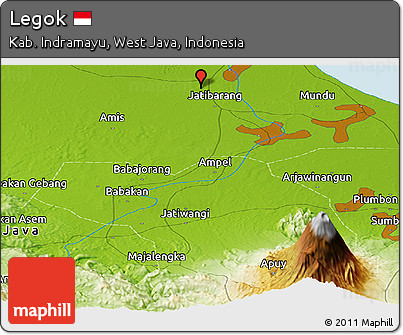 Physical Panoramic Map of Legok