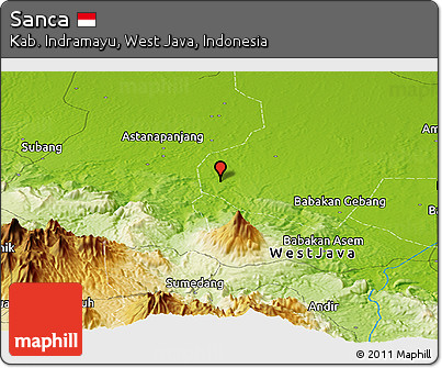 Physical Panoramic Map of Sanca