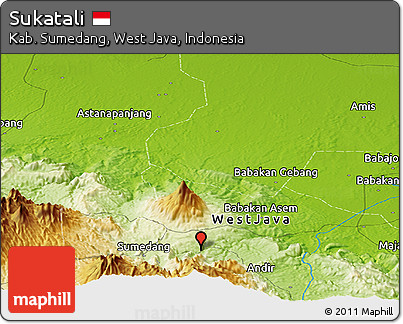 Physical Panoramic Map of Sukatali