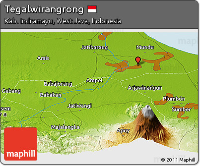 Physical Panoramic Map of Tegalwirangrong