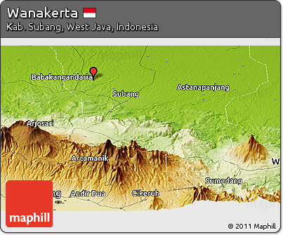 Physical Panoramic Map of Wanakerta