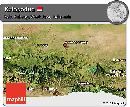 Satellite Panoramic Map of Kelapadua