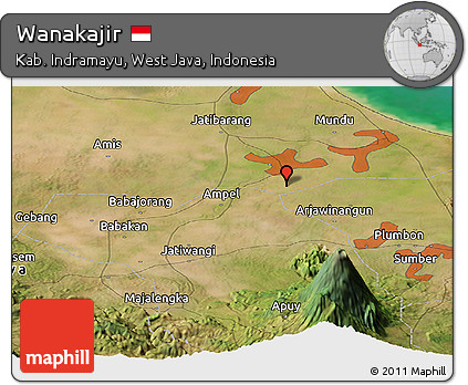 Satellite Panoramic Map of Wanakajir