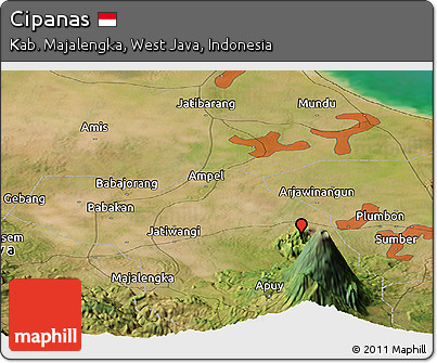 Satellite Panoramic Map of Cipanas