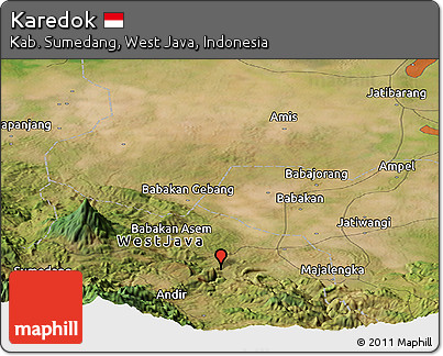 Satellite Panoramic Map of Karedok