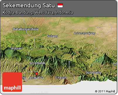 Satellite Panoramic Map of Sekemendung Satu