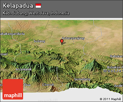 Satellite Panoramic Map of Kelapadua