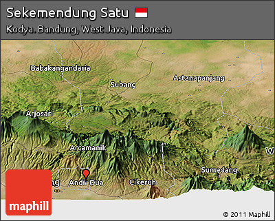 Satellite Panoramic Map of Sekemendung Satu
