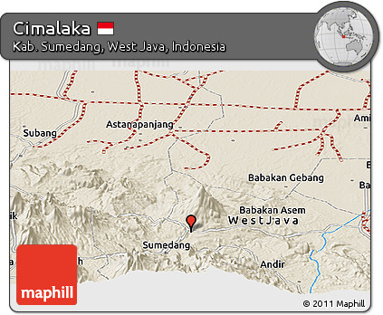 Shaded Relief Panoramic Map of Cimalaka
