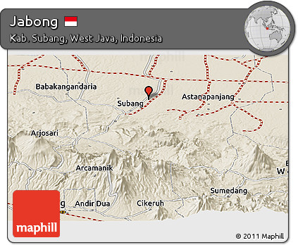 Shaded Relief Panoramic Map of Jabong