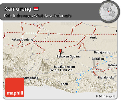 Shaded Relief Panoramic Map of Kamurang