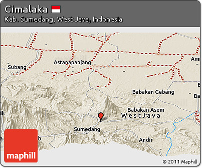 Shaded Relief Panoramic Map of Cimalaka