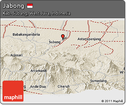 Shaded Relief Panoramic Map of Jabong