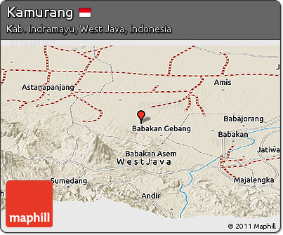 Shaded Relief Panoramic Map of Kamurang