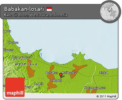 Physical 3D Map of Babakan-losari