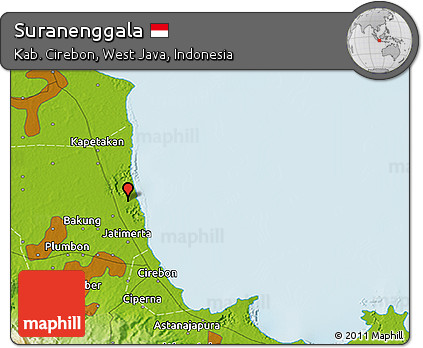 Physical 3D Map of Suranenggala