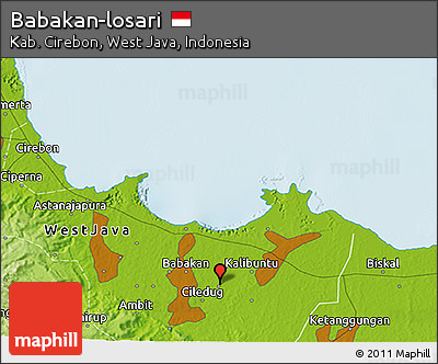 Physical 3D Map of Babakan-losari