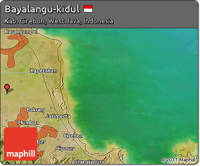 Satellite 3D Map of Bayalangu-kidul