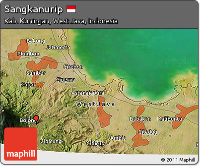 Satellite 3D Map of Sangkanurip