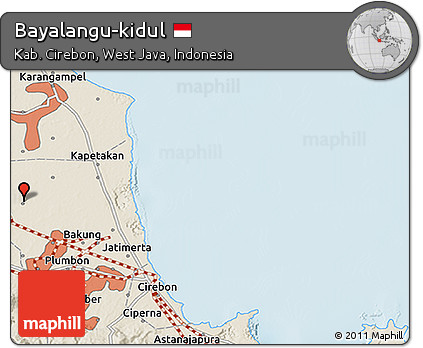 Shaded Relief 3D Map of Bayalangu-kidul