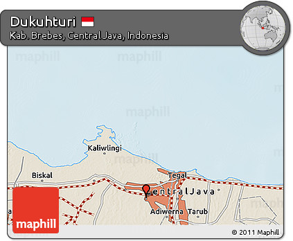Shaded Relief 3D Map of Dukuhturi