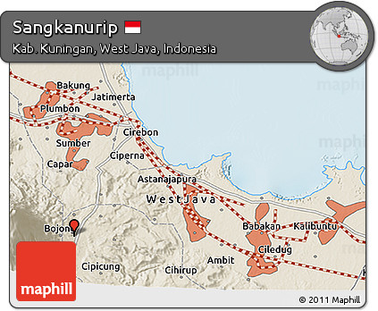 Shaded Relief 3D Map of Sangkanurip