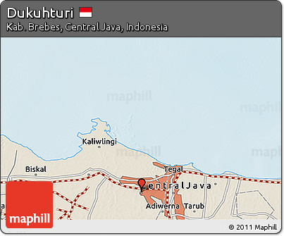 Shaded Relief 3D Map of Dukuhturi