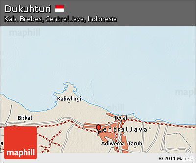 Shaded Relief 3D Map of Dukuhturi