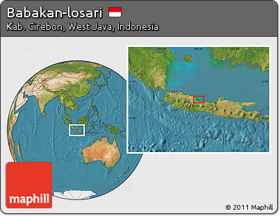 Satellite Location Map of Babakan-losari