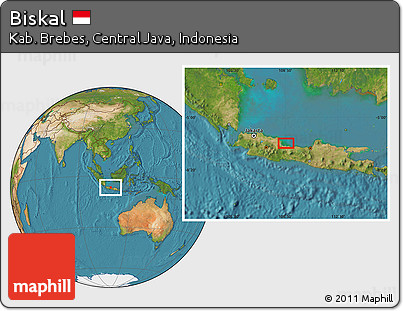 Satellite Location Map of Biskal