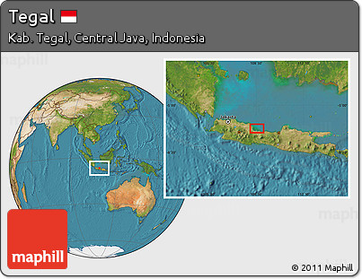 Satellite Location Map of Tegal