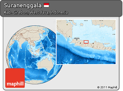 Shaded Relief Location Map of Suranenggala