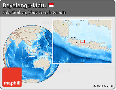 Shaded Relief Location Map of Bayalangu-kidul