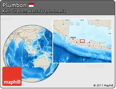 Shaded Relief Location Map of Plumbon