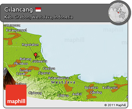 Physical Panoramic Map of Cilancang