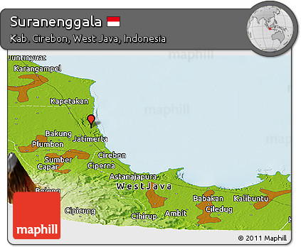 Physical Panoramic Map of Suranenggala