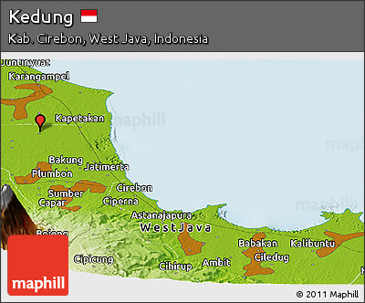 Physical Panoramic Map of Kedung