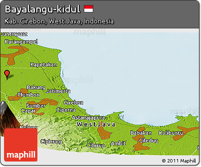 Physical Panoramic Map of Bayalangu-kidul