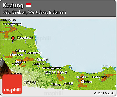 Physical Panoramic Map of Kedung