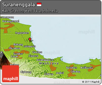 Physical Panoramic Map of Suranenggala