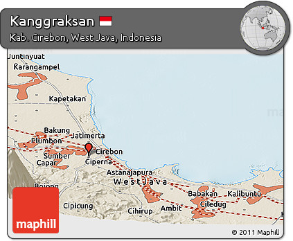 Shaded Relief Panoramic Map of Kanggraksan