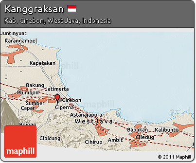 Shaded Relief Panoramic Map of Kanggraksan