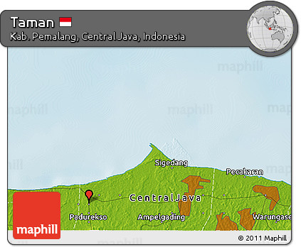 Physical 3D Map of Taman