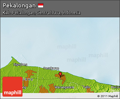 Physical 3D Map of Pekalongan