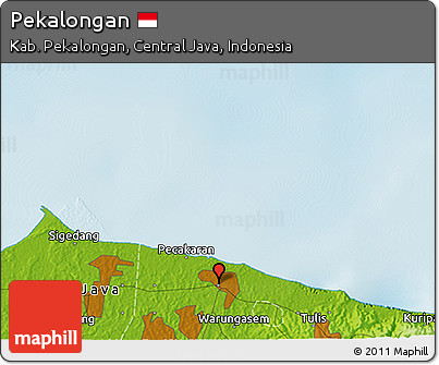 Physical 3D Map of Pekalongan