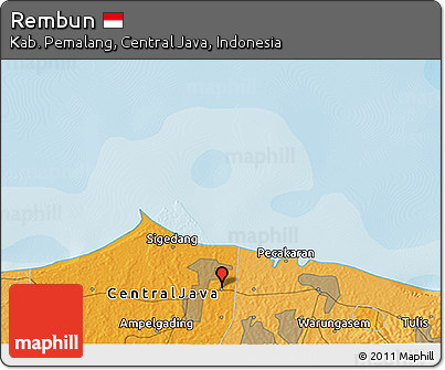 Political 3D Map of Rembun