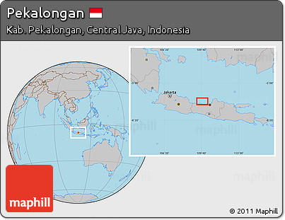 Gray Location Map of Pekalongan