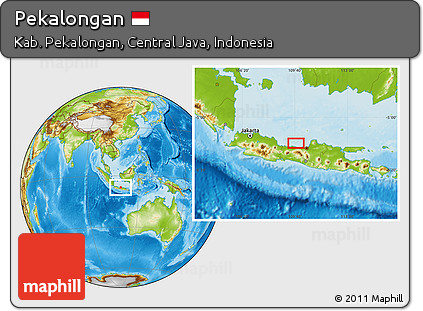 Physical Location Map of Pekalongan