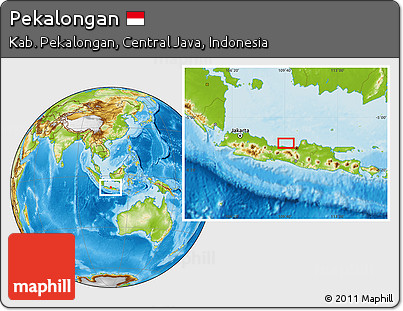 Physical Location Map of Pekalongan