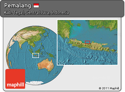 Satellite Location Map of Pemalang